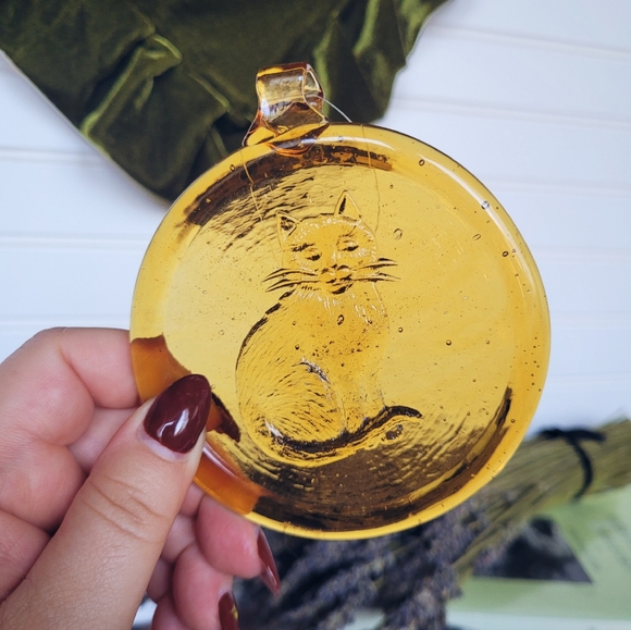 Vintage Blenko Cat Suncatcher - Picture 3 of 3
